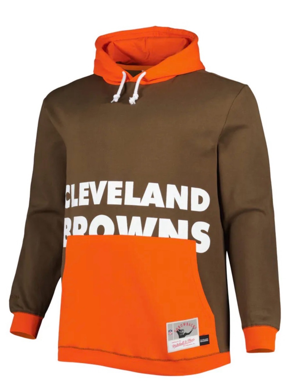 Mitchell & Ness Cleveland Browns Brown and Orange Pullover Hoodie NWT